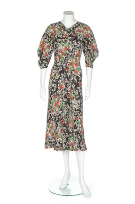 Lot 77 - A Jeanne Lanvin couture floral printed silk...