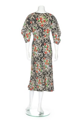 Lot 77 - A Jeanne Lanvin couture floral printed silk...