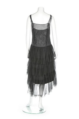 Lot 84 - A Premet couture black tulle and taffeta...
