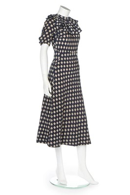 Lot 92 - A Jeanne Lanvin couture navy and white...