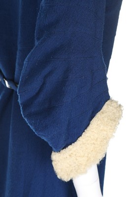 Lot 93 - A Jeanne Lanvin couture sapphire blue wool day...