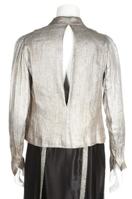 Lot 70 - A silver lamé evening jacket, probably Lanvin,...