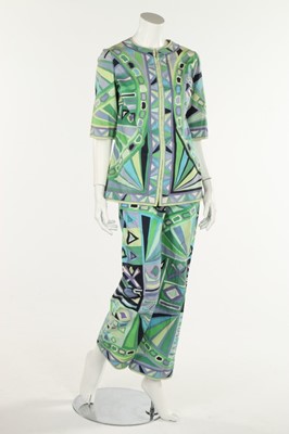 Lot 224 - An Emilio Pucci printed cotton top and pants,...