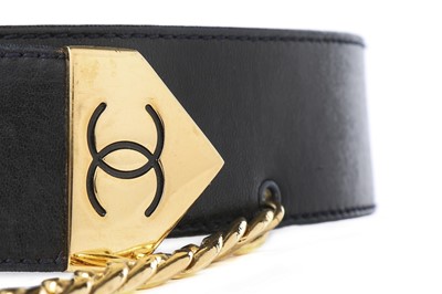 Lot 6 - A Chanel leather belt, early 1990s, stamped to...