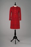 Lot 358 - An Yves Saint Laurent red and pink tweed suit,...