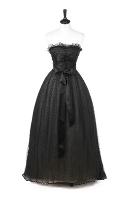 Lot 164 - A Christian Dior couture black point d'esprit...
