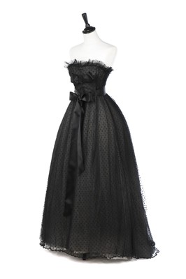 Lot 164 - A Christian Dior couture black point d'esprit...