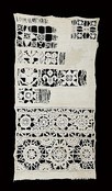 Lot 55 - An un-finished lace band sampler, English, mid...