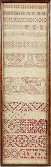 Lot 49 - A lace long sampler, English, second half 17th...