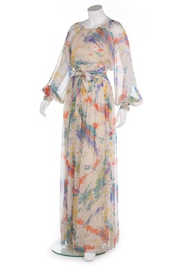 Lot 214 - A Christian Dior couture by Marc Bohan printed...