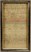 Lot 5 - An embroidered band sampler by Elinor Pike,...