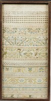 Lot 52 - An embroidered band sampler, English, late...