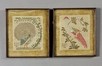 Lot 53 - An unusual pair of embroidered bird samplers...