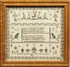 Lot 54 - An embroidered sampler by Lydia Davis, aged 11,...