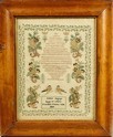 Lot 7 - An embroidered sampler on the `Crime of...