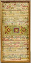 Lot 24 - An embroidered sampler by Sarah Lambe, English,...