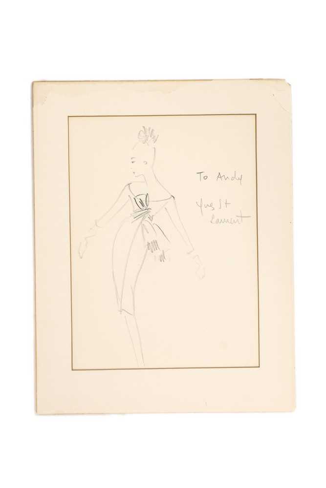 Lot 218 - An Yves Saint Laurent fashion sketch, late...