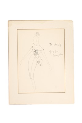 Lot 218 - An Yves Saint Laurent fashion sketch, late...