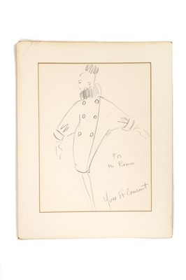 Lot 219 - An Yves Saint Laurent fashion sketch, late...