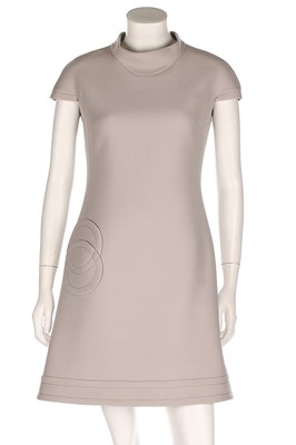 Lot 220 - A Pierre Cardin dove grey wool dress, late...