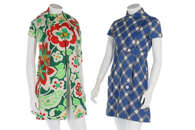 Lot 253 - Two Chester Weinberg cotton-twill mini dresses,...