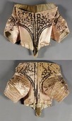 Lot 333 - A rare pink satin and black bugle beaded...