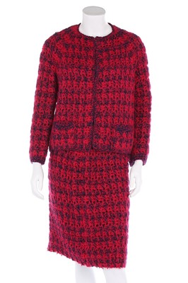 Lot 255 - A Christian Dior mohair-tweed suit, late 1960s,...