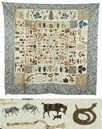 Lot 105 - A patchworked, appliqud album coverlet by...