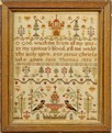 Lot 38 - An embroidered sampler by Jane Thomas, 1892,...