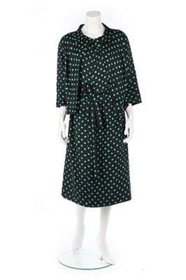 Lot 231 - A Balenciaga couture polka-dot silk ensemble,...