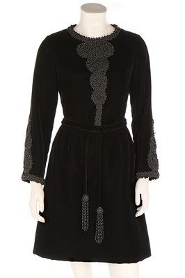 Lot 234 - A Christian Dior London black velvet cocktail...