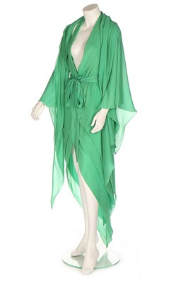 Lot 243 - A Halston bright green silk crêpe halter-neck...