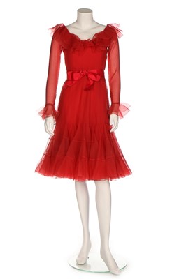 Lot 244 - A Christian Dior couture by Marc Bohan red...