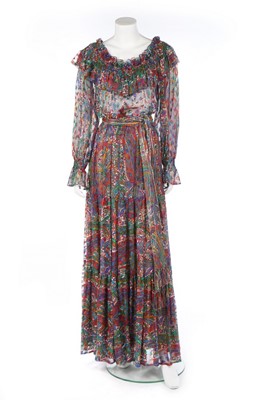 Lot 245 - An Yves Saint Laurent couture paisley printed...