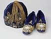 Lot 144 - A pair of embroidered ladies shoes and a...