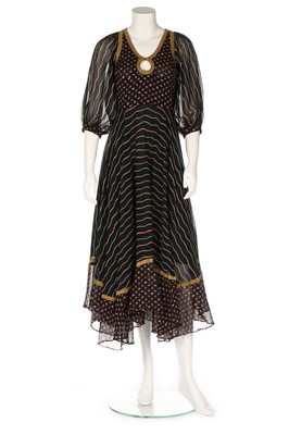 Lot 250 - A Thea Porter 'gypsy' dress, 1969-71, woven...