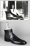Lot 150 - An outsized black leather brogue display boot...