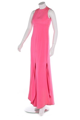 Lot 256 - A Geoffrey Beene defilé hot-pink crêpe dress,...