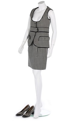 Lot 257 - A Geoffrey Beene black and white checked wool...