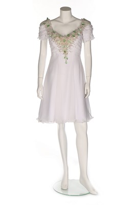 Lot 41 - A bespoke white tulle evening gown, 1990s,...