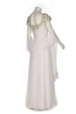 Lot 41 - A bespoke white tulle evening gown, 1990s,...