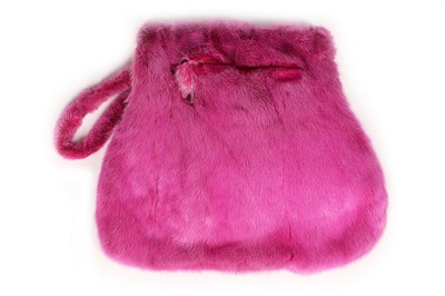 Lot 57 - A fuchsia-pink mink coat, probably 1990s, with...