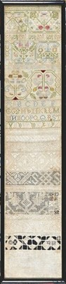 Lot 33 - An embroidered sampler worked in the year of...