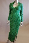 Lot 82 - Jerry Hall's Antony Price green lace evening...