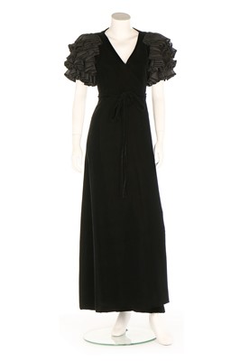 Lot 277 - A Christian Dior London black velvet evening...