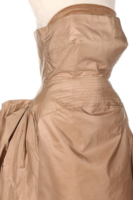 Lot 200 - Gloria Swanson's Roberto Capucci taupe taffeta...