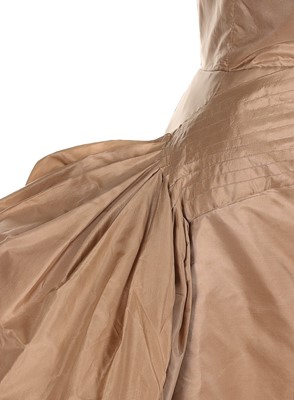 Lot 200 - Gloria Swanson's Roberto Capucci taupe taffeta...