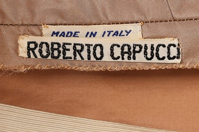 Lot 200 - Gloria Swanson's Roberto Capucci taupe taffeta...
