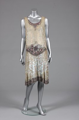 Lot 118 - A sequinned flapper dress, circa 1928, the...