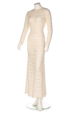 Lot 204 - Audrey Hepburn's Givenchy white crochet maxi...